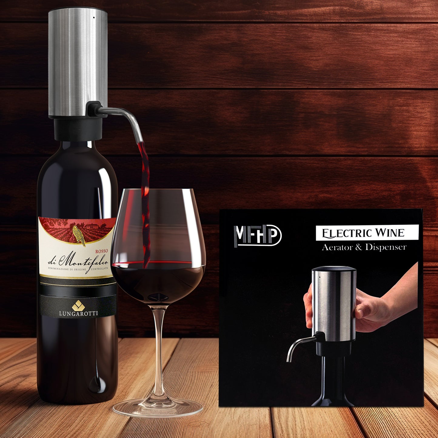 Dispensador de vino eléctrico - Decantador, aireador y vertedor automático