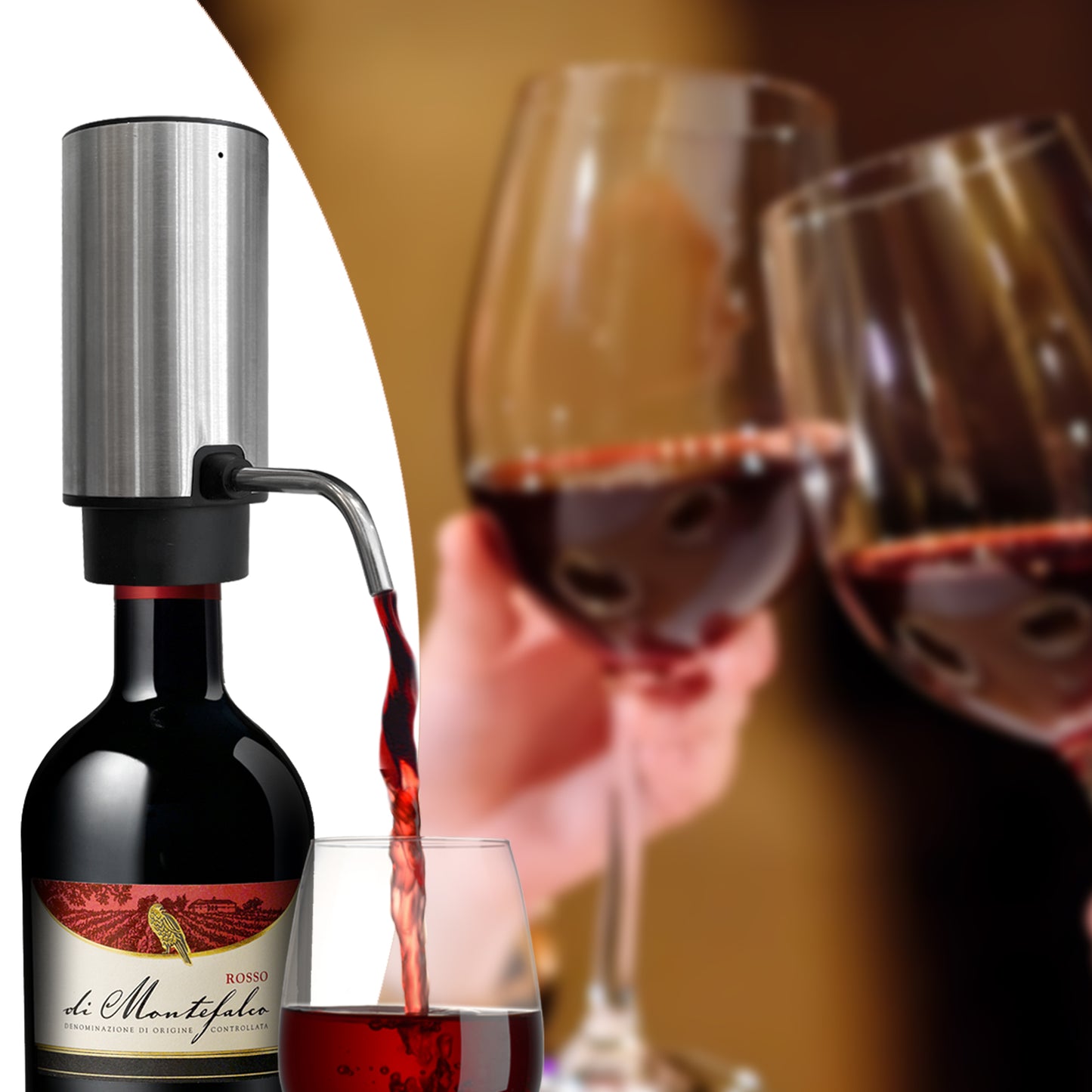 Dispensador de vino eléctrico - Decantador, aireador y vertedor automático