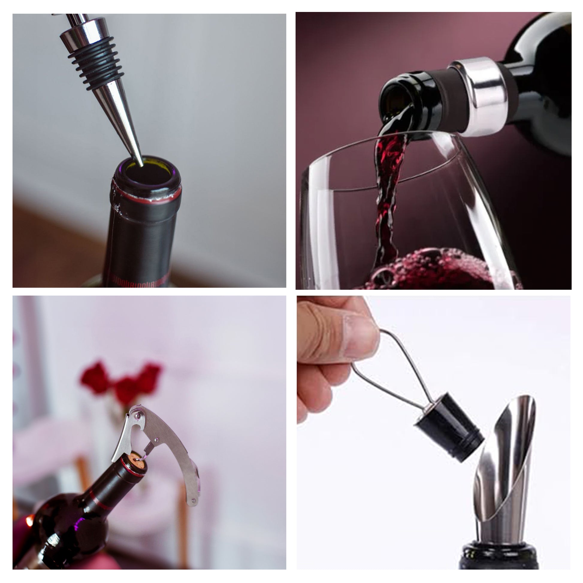 uso de accesorios para vino